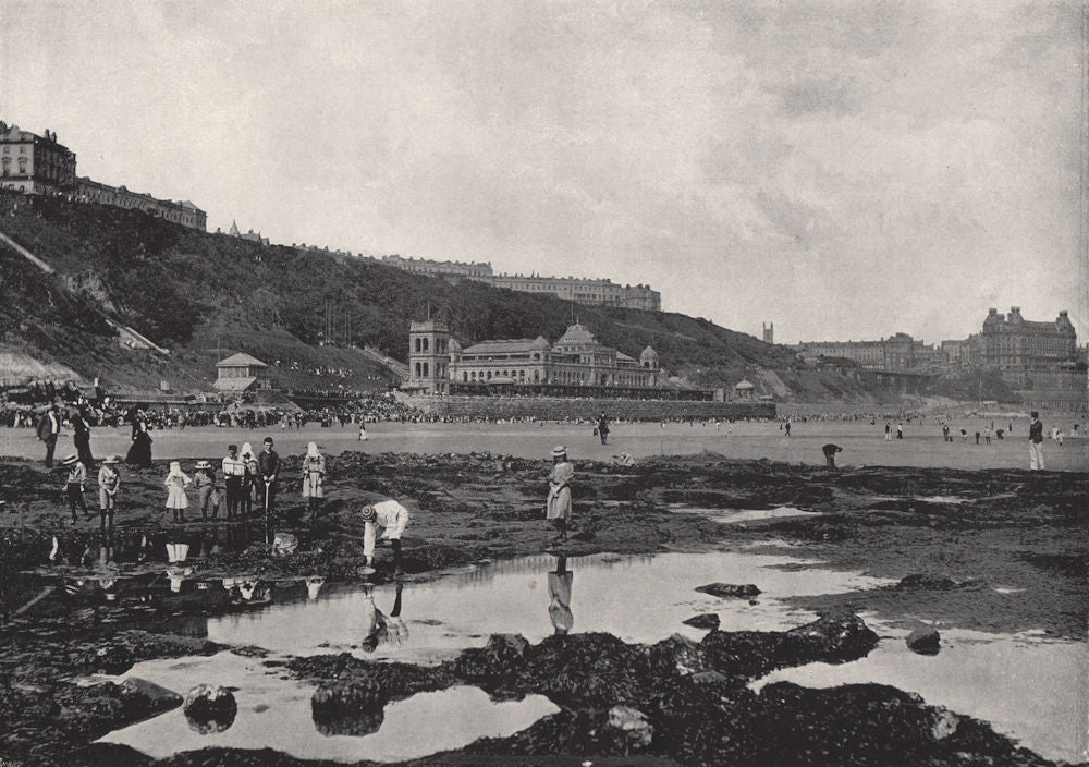 SCARBOROUGH. View from the rocks. Yorkshire 1895 old antique print picture